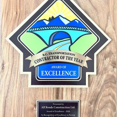  All Roads Construction Wins BC Government's Contractor of the Year Award for 2020 